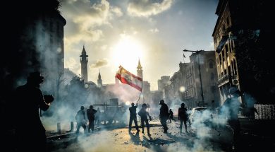 Anti-goverment Protest in Beirut after Deadly Blast