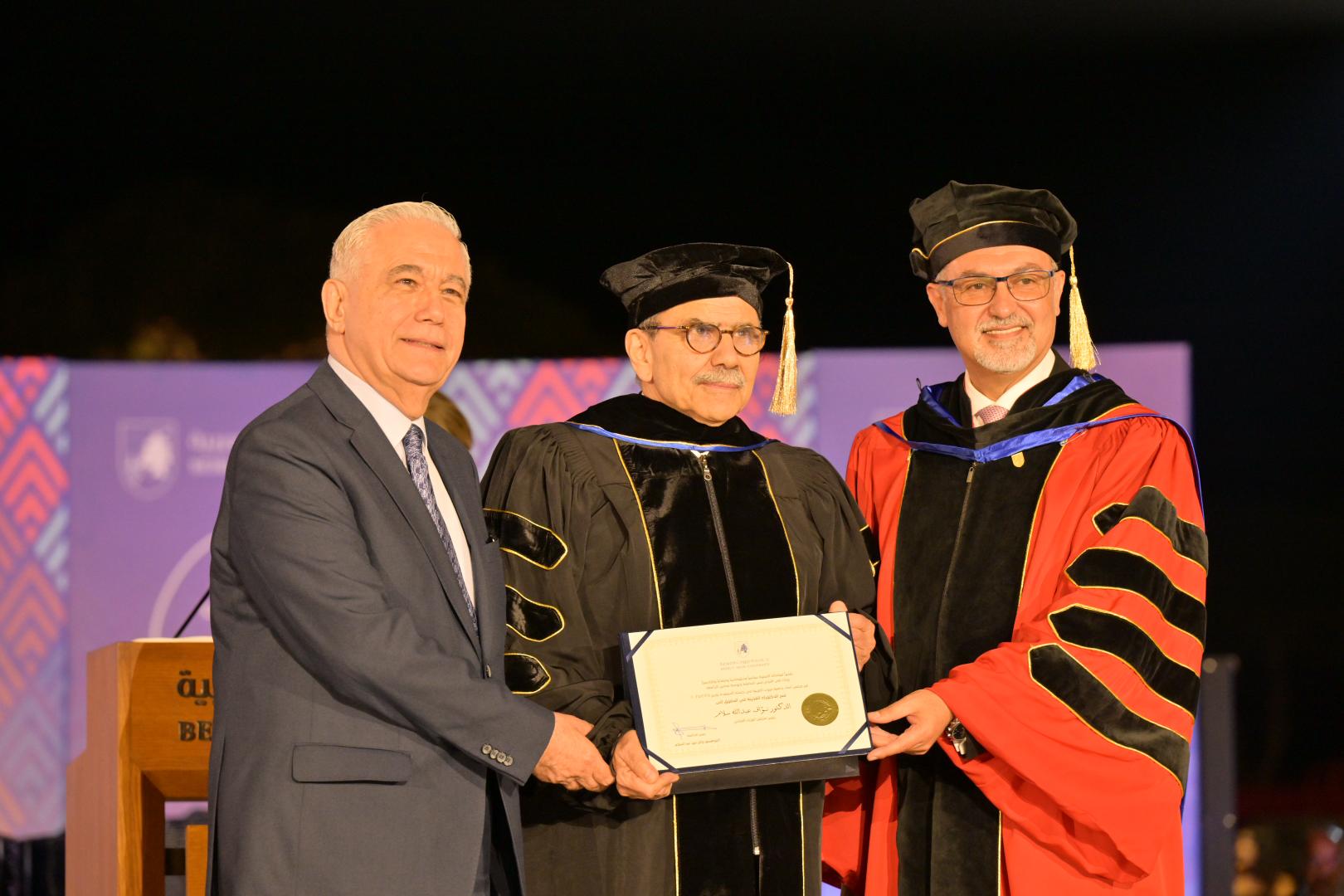 جامعة بيروت العربية تمنح سلام الدكتوراه الفخرية وتطلق مشروع إنشاء مستشفاها الجامعي